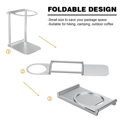 Universal Portable Espresso Stand, Adjustable Metal Coffee Maker Holder for Wacaco Nanopresso & Minipresso, Outdoor Camping Hiki