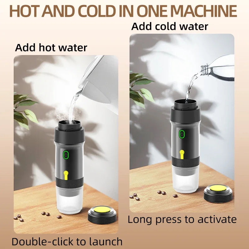 2025 New 3-In-1 Portable Espresso Machine-20Bar Electric Grinder&Capsule Brewer,Usb-C Fast Charge for Travel/Camping/Office