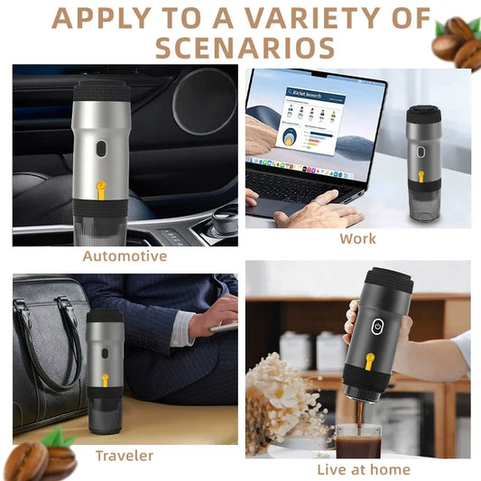 2025 New 3-In-1 Portable Espresso Machine-20Bar Electric Grinder&Capsule Brewer,Usb-C Fast Charge for Travel/Camping/Office